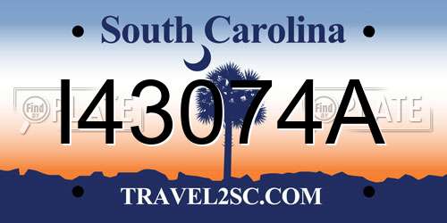 I43074A South Carolina License Plate