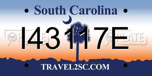 I43117E South Carolina License Plate