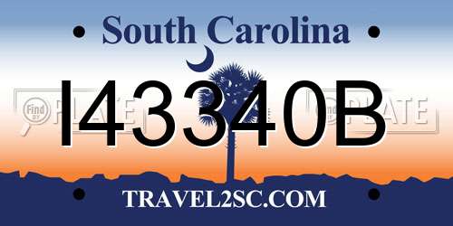 I43340B South Carolina License Plate