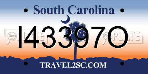 I43397O South Carolina License Plate
