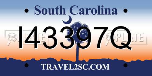 I43397Q South Carolina License Plate