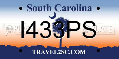 I433PS South Carolina License Plate