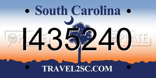 I435240 South Carolina License Plate