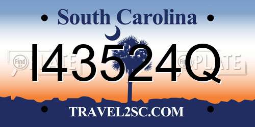 I43524Q South Carolina License Plate