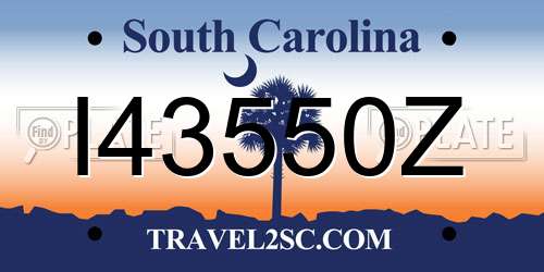 I43550Z South Carolina License Plate