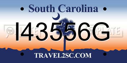 I43556G South Carolina License Plate