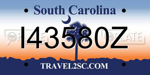 I43580Z South Carolina License Plate