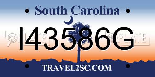 I43586G South Carolina License Plate