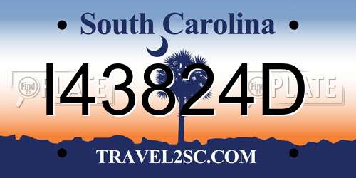 I43824D South Carolina License Plate