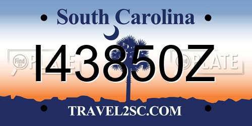 I43850Z South Carolina License Plate