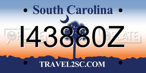 I43880Z South Carolina License Plate