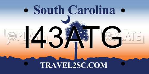 I43ATG South Carolina License Plate