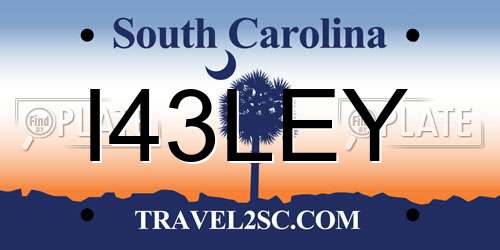 I43LEY South Carolina License Plate
