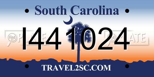 I441024 South Carolina License Plate
