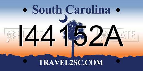 I44152A South Carolina License Plate