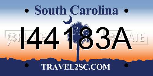 I44183A South Carolina License Plate