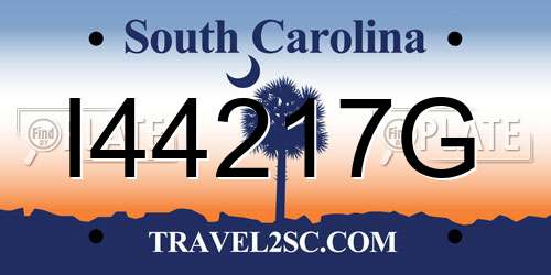 I44217G South Carolina License Plate