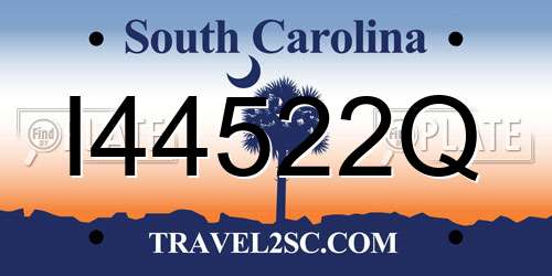 I44522Q South Carolina License Plate