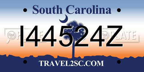 I44524Z South Carolina License Plate