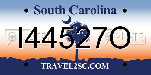 I44527O South Carolina License Plate