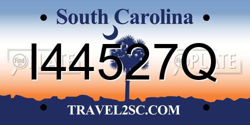 I44527Q South Carolina License Plate