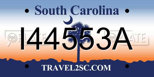 I44553A South Carolina License Plate