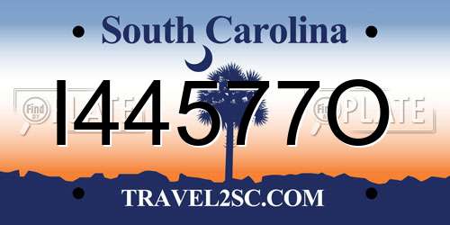 I44577O South Carolina License Plate