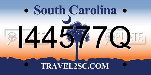 I44577Q South Carolina License Plate