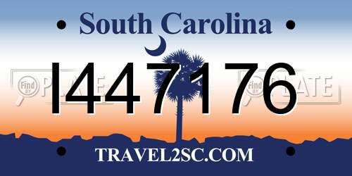 I447176 South Carolina License Plate