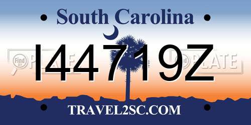 I44719Z South Carolina License Plate