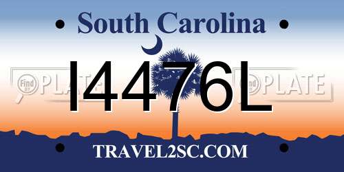 I4476L South Carolina License Plate