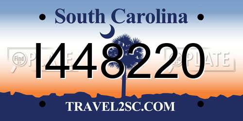 I448220 South Carolina License Plate