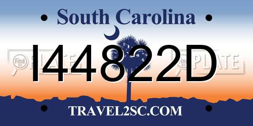 I44822D South Carolina License Plate