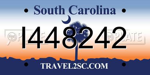 I448242 South Carolina License Plate