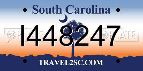 I448247 South Carolina License Plate