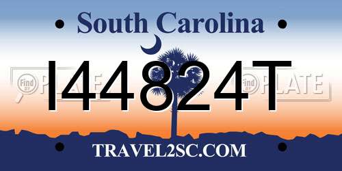 I44824T South Carolina License Plate