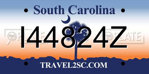 I44824Z South Carolina License Plate
