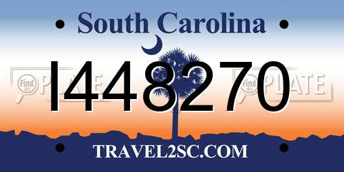 I448270 South Carolina License Plate