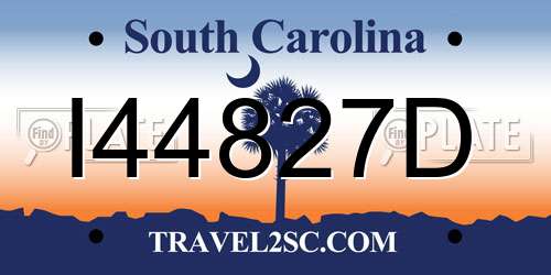 I44827D South Carolina License Plate