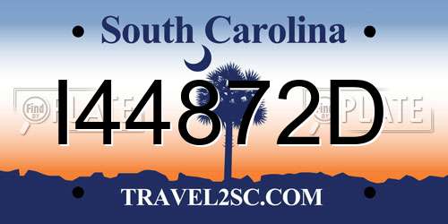 I44872D South Carolina License Plate