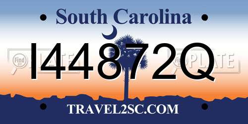 I44872Q South Carolina License Plate