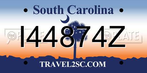 I44874Z South Carolina License Plate