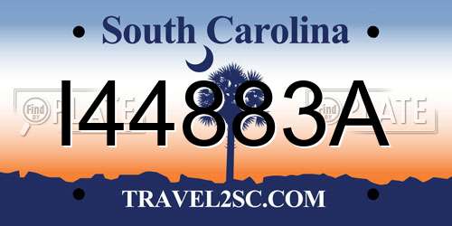 I44883A South Carolina License Plate