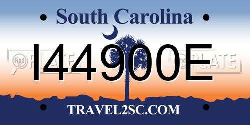 I44900E South Carolina License Plate