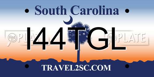 I44TGL South Carolina License Plate