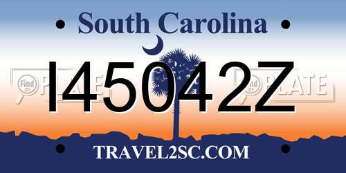 I45042Z South Carolina License Plate