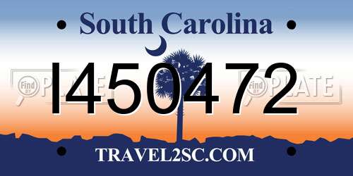 I450472 South Carolina License Plate