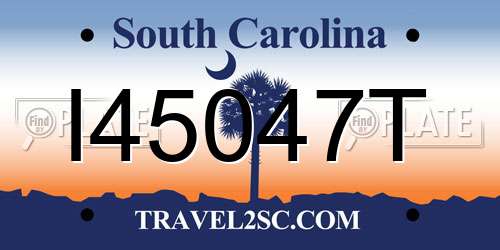 I45047T South Carolina License Plate