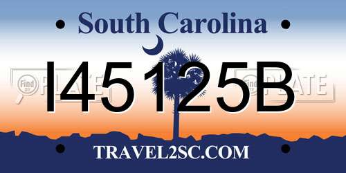 I45125B South Carolina License Plate
