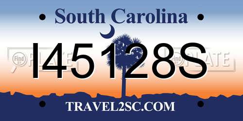 I45128S South Carolina License Plate